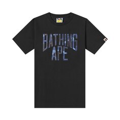 Футболка с логотипом BAPE Color Camo A NYC, черный/темно-синий