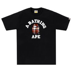 Футболка в клетку BAPE, цвет Черный/красный