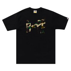 Футболка с камуфляжным логотипом BAPE Sta 1st, цвет: черный/желтый