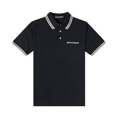 Рубашка-поло с логотипом Palm Angels Classic, цвет: белый/черный