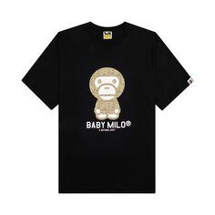 Футболка Baby Milo с логотипом BAPE, цвет Черный/Бежевый