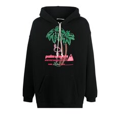 Длинная худи Palm Angels Ski Club, цвет Черный/Многоцветный