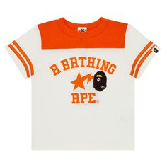 Футбольная футболка BAPE Kids с нашивкой в виде головы обезьяны, белая