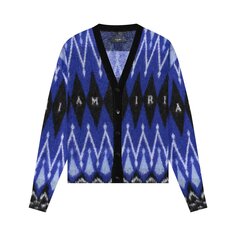 Кардиган из мохера Amiri Argyle, цвет Синий