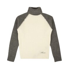 Amiri Cashmere Водолазка с цветными блоками, цвет слоновой кости/серый