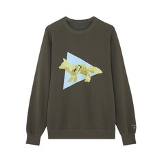 Футболка And Wander x Maison Kitsune с треугольными чашечками цвета хаки