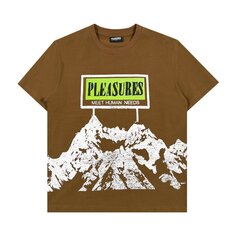 Тяжелая футболка Pleasures Human Needs, коричневая