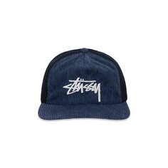 Вельветовая кепка Stussy Trucker темно-синего цвета