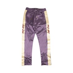 Атласные отрывные брюки Just Don Team X, фиолетовые