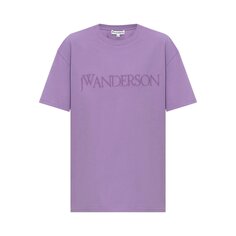 Футболка с вышитым логотипом JW Anderson, Фиолетовый