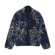 Двусторонняя куртка Stussy Sherpa Blue Leopard