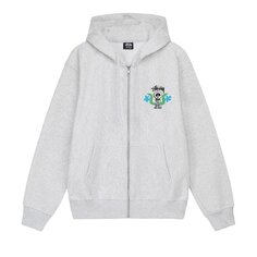 Толстовка на молнии Stussy Skull Crest Ash Heather