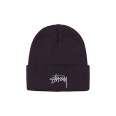 Шапка-бини Stussy Stock с манжетами, цвет Баклажан