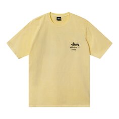 Футболка Stussy x Martine Rose с коллажем, окрашенная в пигмент, Лимон