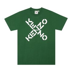 Футболка с короткими рукавами и логотипом Kenzo Big X, цвет Зеленый