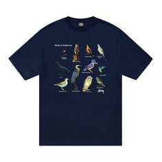 Футболка Stussy California Birds темно-синего цвета