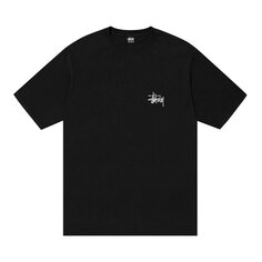 Футболка Stussy Basic, окрашенная в пигмент, черная