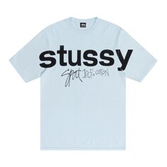 Футболка Stussy Sport, 100% пигментированная, Небесно-голубая