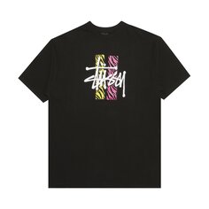 Футболка в полоску с логотипом Stussy Basic, цвет: черный