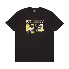 Пляжная камуфляжная футболка Stussy No. 4, цвет Черный/Желтый