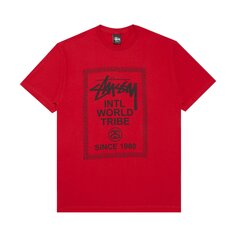 Стасси, международный Футболка World Tribe с 1980 года Красная Stussy