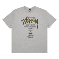 Футболка Stussy Camo World Tour Grey Heather