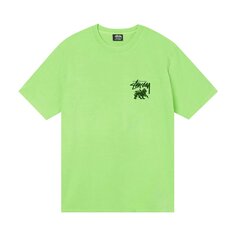 Футболка Stussy Rasta Dot, окрашенная в пигментный цвет, Зеленая