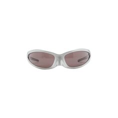 Balenciaga Cat Солнцезащитные очки в овальной оправе, серебристые