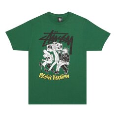 Футболка Stussy Positive Vibration, зеленая