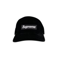 Бархатная кепка Supreme, черная