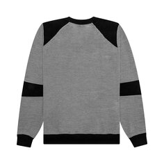 Balmain Вязаный свитер в рубчик с плечами, Gris/Noir