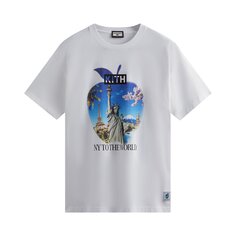 Сувенирная винтажная футболка Kith New York To The World Белая