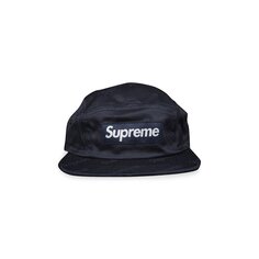Саржевая кепка Supreme с жаккардовым логотипом, темно-синяя