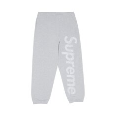 Спортивные штаны Supreme из атласа с аппликацией, Пепельно-серый