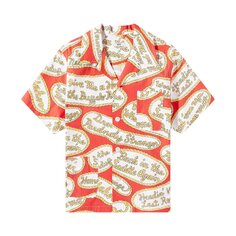 Рубашка с короткими рукавами Bode Rodeo Slogans, Красный/Многоцветный