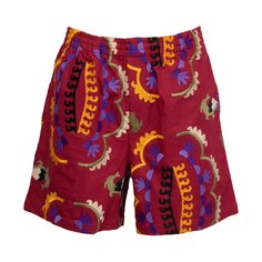 Короткие шорты Bode Suzani с вышивкой, темно-бордовый многоцветный