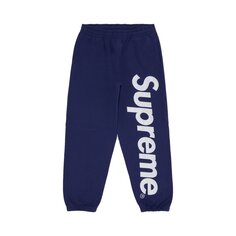 Спортивные штаны Supreme из атласа с аппликацией Washed Navy