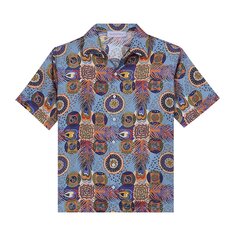 BLUEMARBLE Шелковая рубашка с короткими рукавами с принтом, Многоцветный