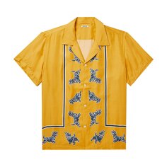 Рубашка с короткими рукавами Bode Running Scottie, цвет: черный/желтый