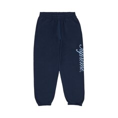Спортивные штаны Supreme с рельефной надписью темно-синего цвета