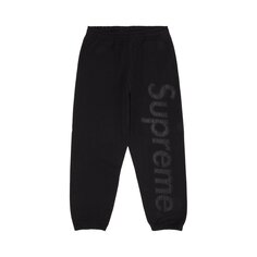 Спортивные штаны Supreme из атласа с аппликацией, цвет Черный