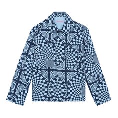 BLUEMARBLE Верхняя рубашка с принтом в народную шахматную клетку, цвет Синий