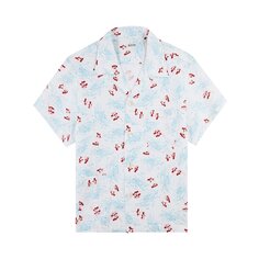 Рубашка с короткими рукавами Bode Skiing Penguins, цвет: белый/разноцветный