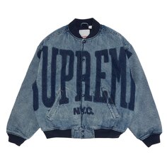 Университетская джинсовая куртка Supreme Washed Knockout, цвет Washed Blue