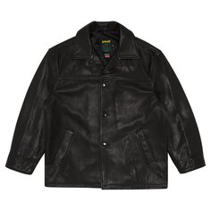 Кожаное автомобильное пальто Supreme x Schott, цвет Черный