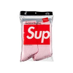 Носки Supreme x Hanes Crew (4 шт.), Розовые