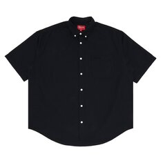 Оксфордская рубашка свободного кроя с короткими рукавами Supreme, цвет: черный