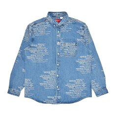 Жаккардовая джинсовая рубашка Supreme торговой марки Washed Blue