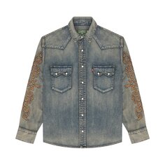 Джинсовая рубашка Levis x Denim Tears Western Stitch, Worn Indigo