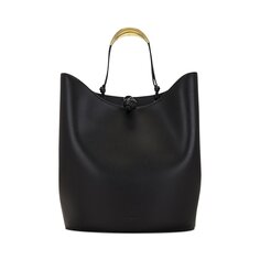 Кожаная большая сумка Bottega Veneta, цвет Черный/Средняя латунь
